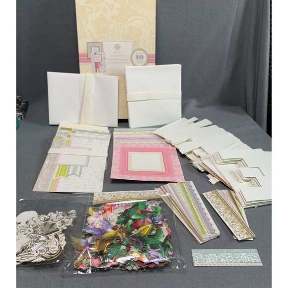Anna Griffin Pretty Pop Up Card Making Kit Envelopes Embellishment Floral Die-C - Picture 9 of 15